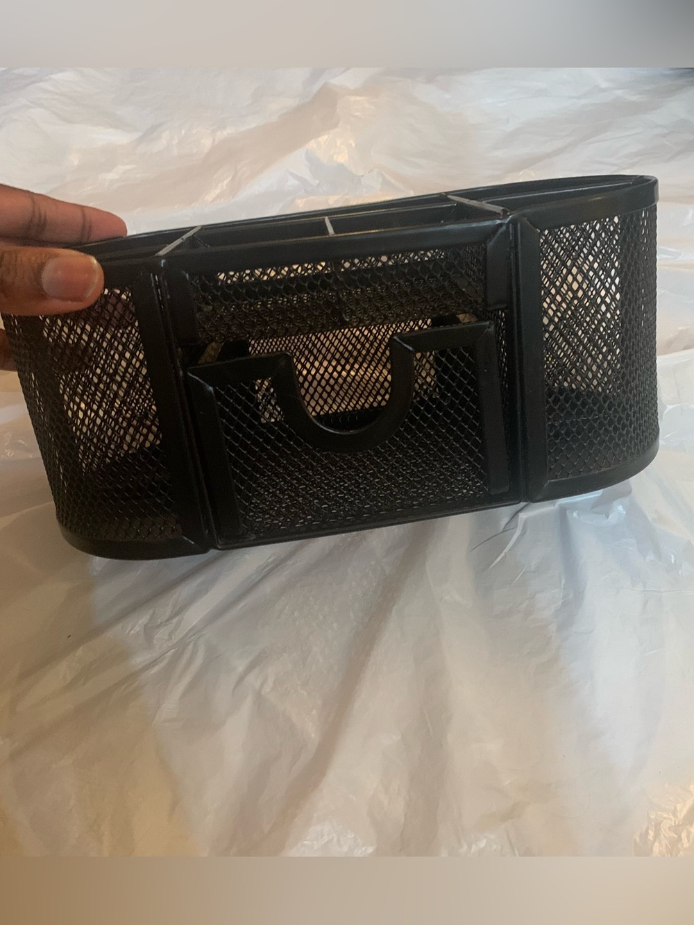 black metal wire mesh desk organizer office